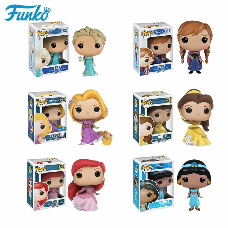 Funko POP Frozen#82 Elsa#81 Анна виниловая Кукла Коллекция каваи#220 Ариэль#52 Жасмин фигурка модель игрушки подарок на день рождения