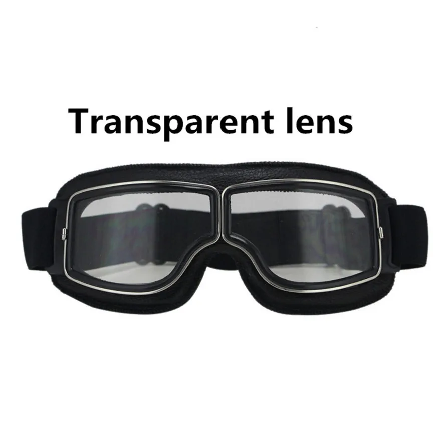 Koop Nieuwste Vintage Leer Motorfiets Bril Inklapbare Bril Vintage Motorfiets Bril Jet Pilot 4 Kleur Zonnebril