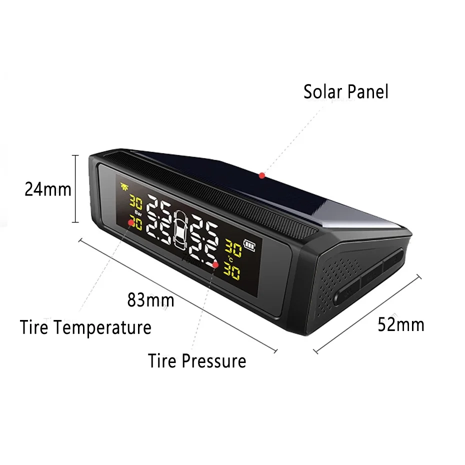 Новая система контроля давления в автомобильных шинах, система контроля солнечной энергии TPMS 4, внешний датчик, оповещение о температуре, солнечная энергия Rospider S05W