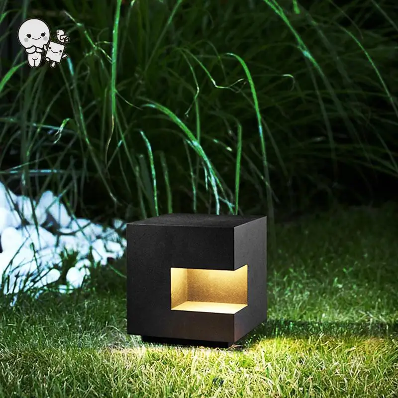 

Outdoor LED Lawn Lamp Fixture Modern Square Small Waterproof IP65 Landscape Lighting Luminaria for Home Garden Park Garden Villa