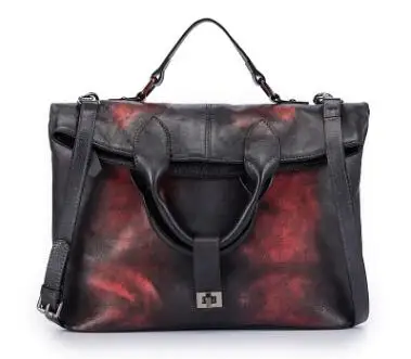 EUMOAN, новинка, оригинальная женская кожаная сумка через плечо, большая сумка в ретро стиле - Цвет: 1