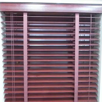 

Wood Blinds Window Horizontal 2-inch Venetian Slat Variable Light Control Brown Custom Made to Measure