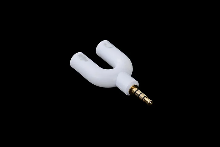 Gold plated U Type Adapter 3 5mm male to Dual 3 5 MM female Headphone Plug Audio Splitter Microphone 2 in 1 Swivel Connector