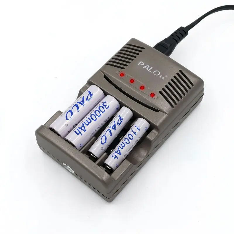 Светодиодный светильник зарядное устройство 4 слота Смарт зарядное устройство для 1-4 шт. AA/AAA Ni-MH/Ni-Cd 9 В 6f22 аккумуляторные батареи
