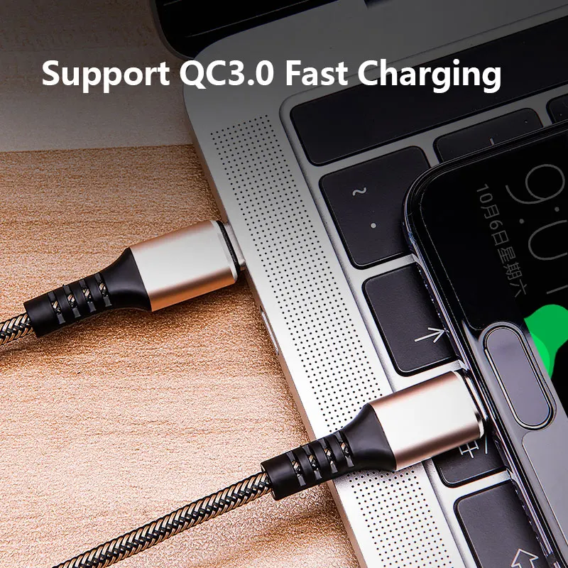 Кабель Power4 3A 2 м USB Type C для Macbook устройство быстрой зарядки провод QC 3 0/4 0 Samsung