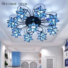 

Mediterranean Creative Star ceiling lamp living room children bedroom modern minimalist art LED ceiling lamp free shipping