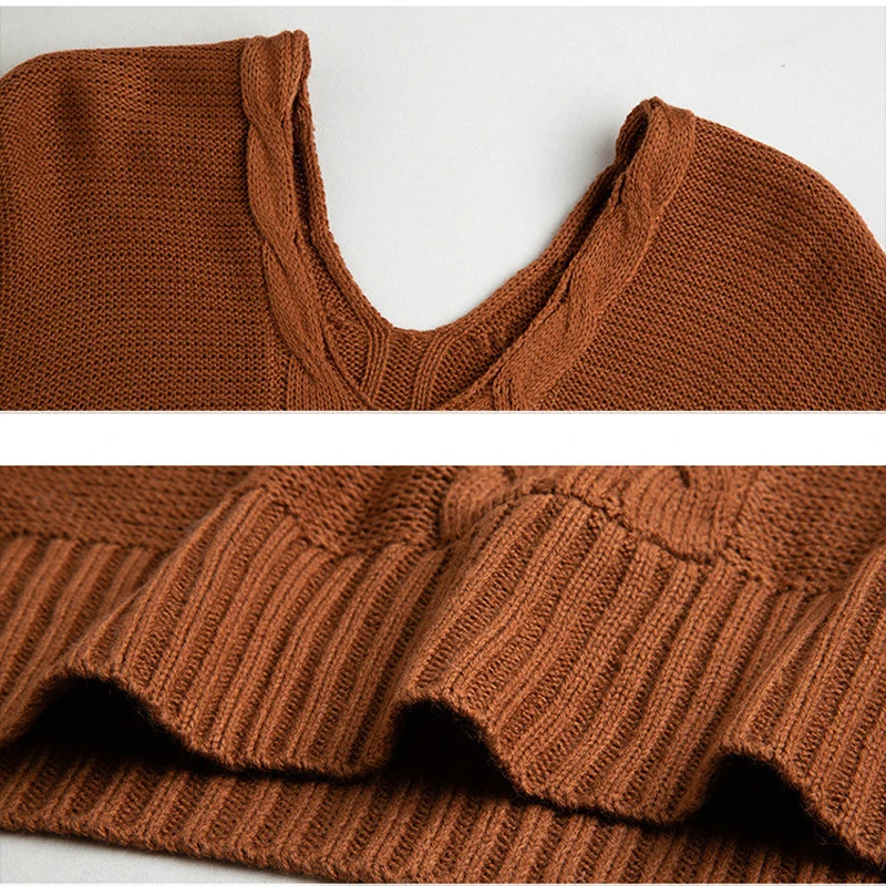 Women Knitted Sweater Pullovers V Neck Long Sleeves Ladies Split Hem Outwear 2018 Autumn Winter NEW Fashion Long Female Sweaters Women Knitted Sweater Pullovers V Neck Long Sleeves Ladies Split Hem Outwear 2018 Autumn Winter NEW Fashion Long Female Sweaters
