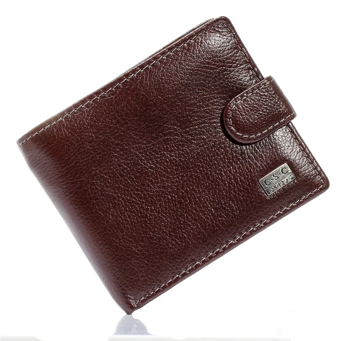 Brown Coffee Soft Real Genuine Cowhide Leather Bifold Wallet Men Wallets Coin Purses Credit Cards Holder Pocket billetera hombre