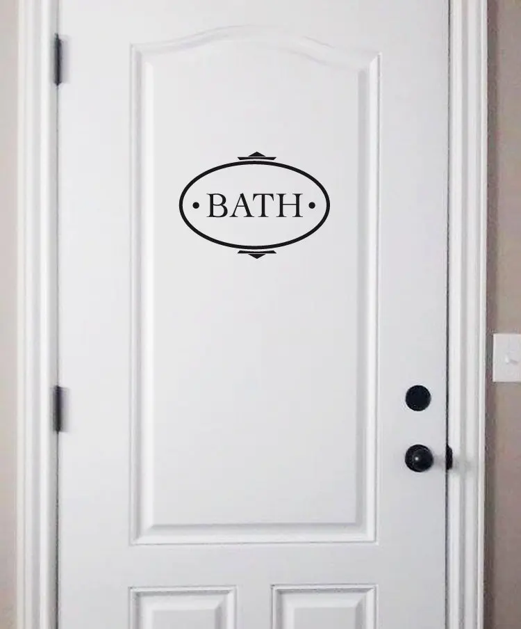 Bathroom Door Sticker Washroom Decals Toilet Murals Removable Art