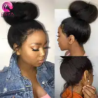 EVA 360 Lace Frontal Wig Pre Plucked With Baby Hair Brazilian Yaki Straight Lace Front Human Hair Wigs For Black Women Remy Hair