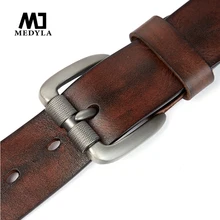 MEDYLA мужской ремень растительного дубления слой кожаный ремень пряжкой промытый ретро джинсовые брюки ремень