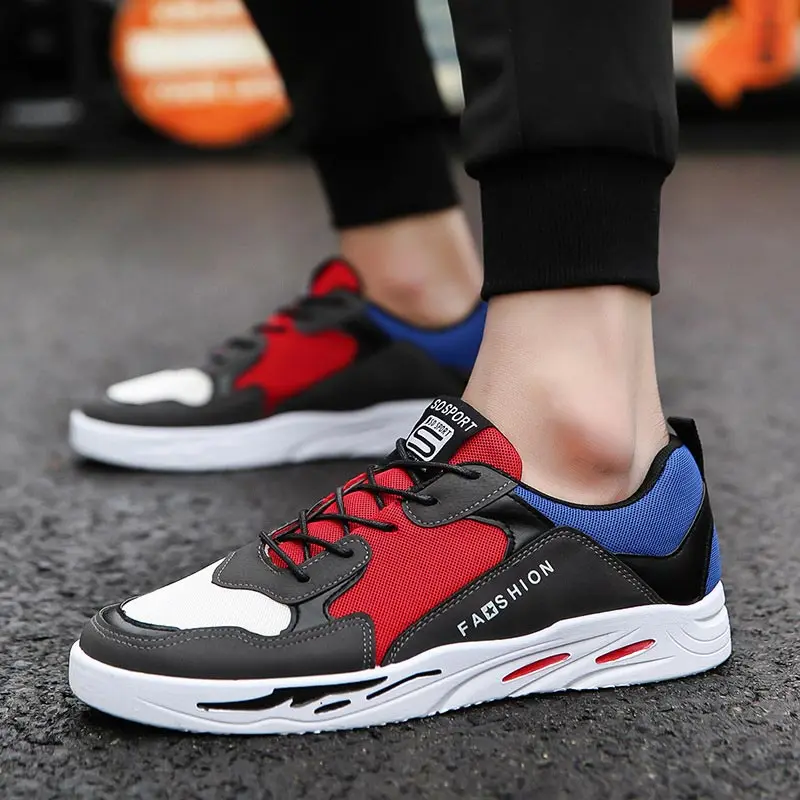 2019 حذاء رجالي كاجوال تنفس شبكة حذاء رياضة للرجال موضة اللون مطابقة تزلج أحذية Zapatillas Hombr