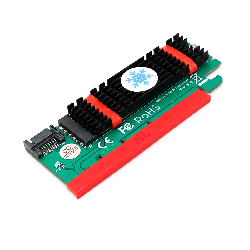 NGFF M.2 B Ключ SATA Bus SSD для SATA3 адаптер PCI Express x1 x4 x8 x16 слот кабель радиатор Suppor 2230 2242 2260 M2