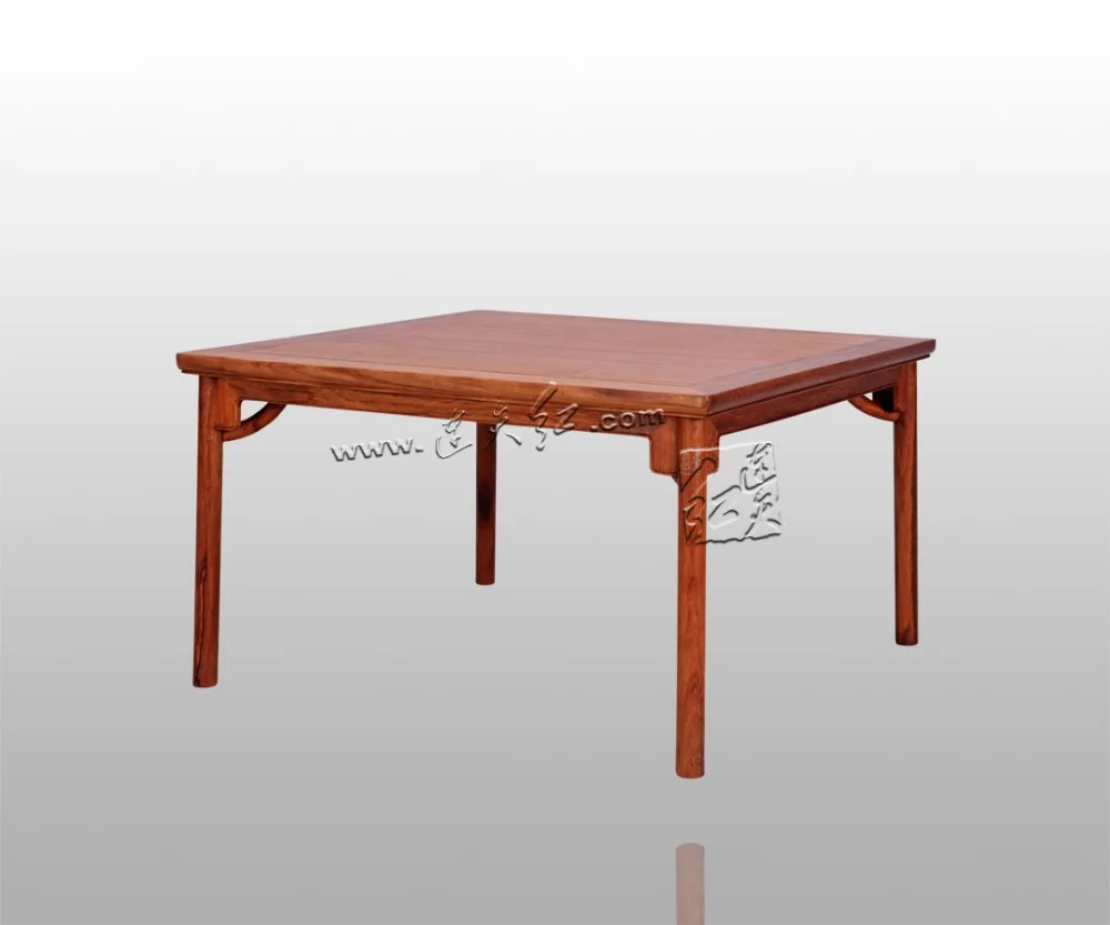Square Tables with round legs old-fashioned for eight people Living Room Dining Desk Home Rosewood Furniture 86*86cm Solid Wood