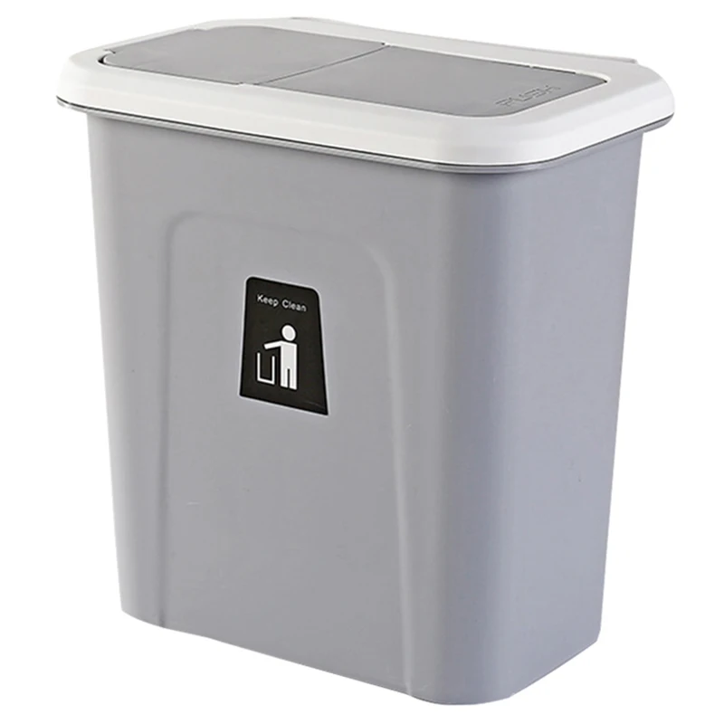 Кухонная мусорная корзина с крышкой, подвесная корзина для фруктов и овощей, Кухонное ведро для хранения мусора, простая коробка для хранения - Цвет: Dark Gray