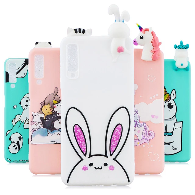 

3D Toys Case For Samsung Galaxy A7 2018 Case on For Samsung A9 A6 A8 Plus 2018 Cover Soft TPU Silicone Cartoon Coque