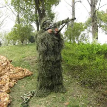 Costume de Camouflage universel 3D vêtements de forêt taille réglable Ghillie costume pour la chasse armée militaire tactique Sniper Set Kits