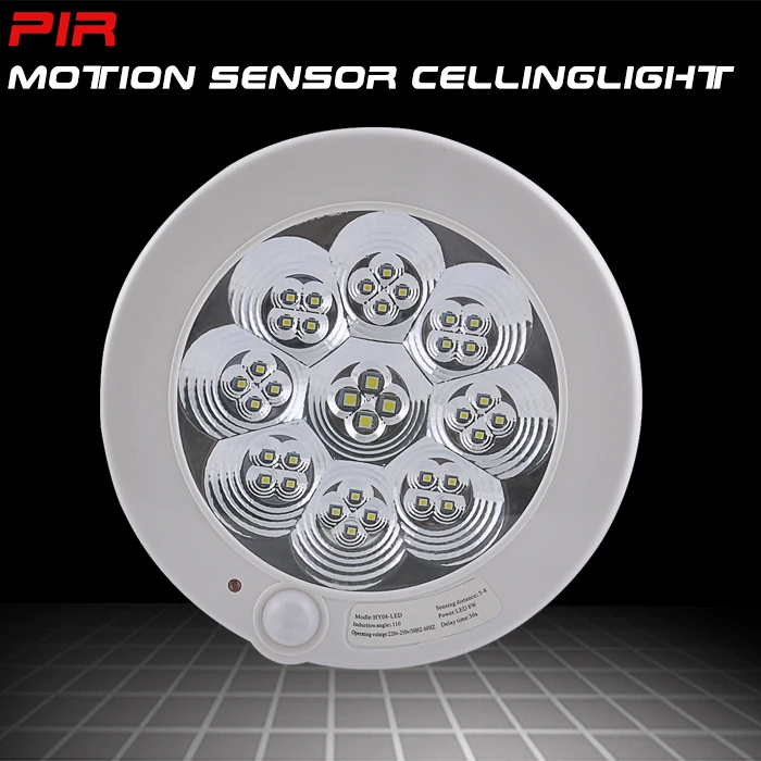 New AC220V 8W white light pir infrared motion sensor ceiling light Detection distance 5 8m ET091