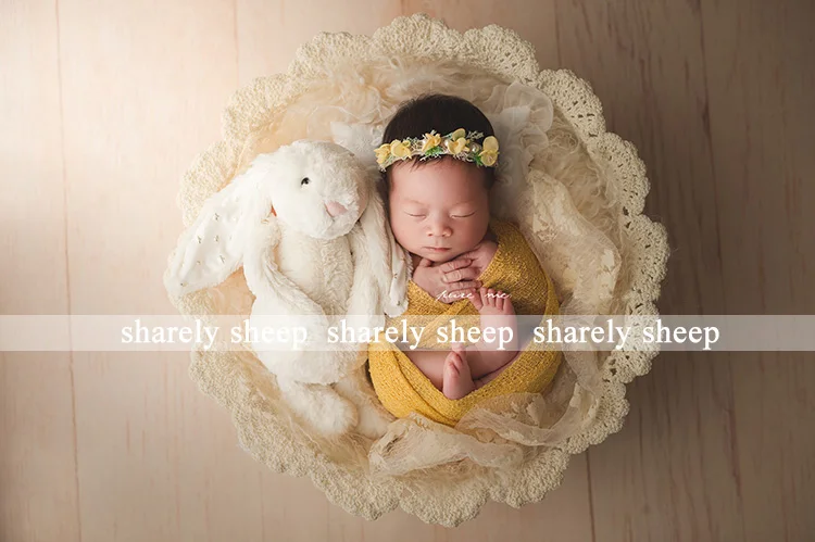 newborn photo shoot white basket