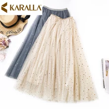 5 цветов свободный размер элегантная женская юбка новая блестящая Звезда тонкая кружевная лента Русалка Юбка C848