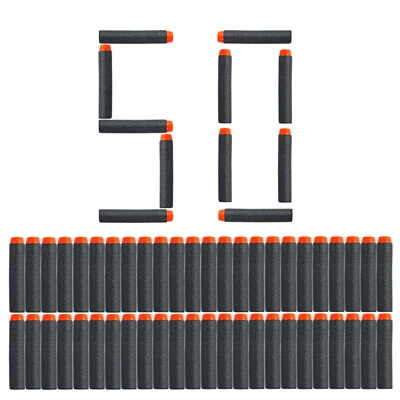 50 шт 8 цветов мягкие пули из пенопласта для Nerf N-strike Elite Series 7,2 см* 1,3 см - Цвет: balck