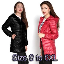 Высокое качество зимняя куртка женщины Куртка размер 6xl 5xl женские легкие куртки дамы с капюшоном ультра свет белая утка вниз куртка