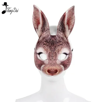 

Halloween Easter mardi gras carnival party masquerade EVA half face rabbit mask Animal Cosplay