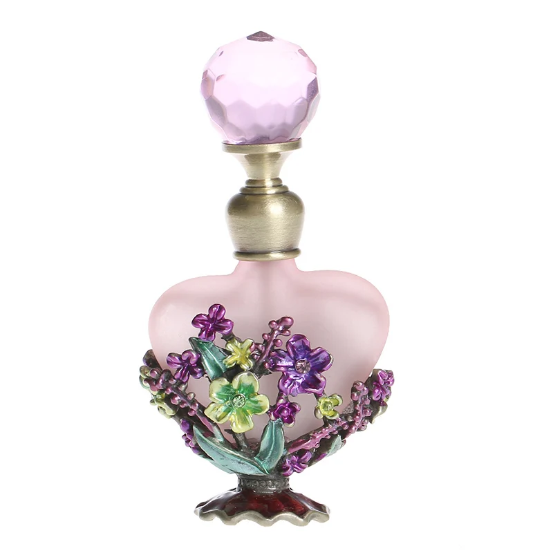 8ml Purple Retro Graven Metal And Glass Empty Container Refillable Portable Gift Perfume Bottle Free Shipping