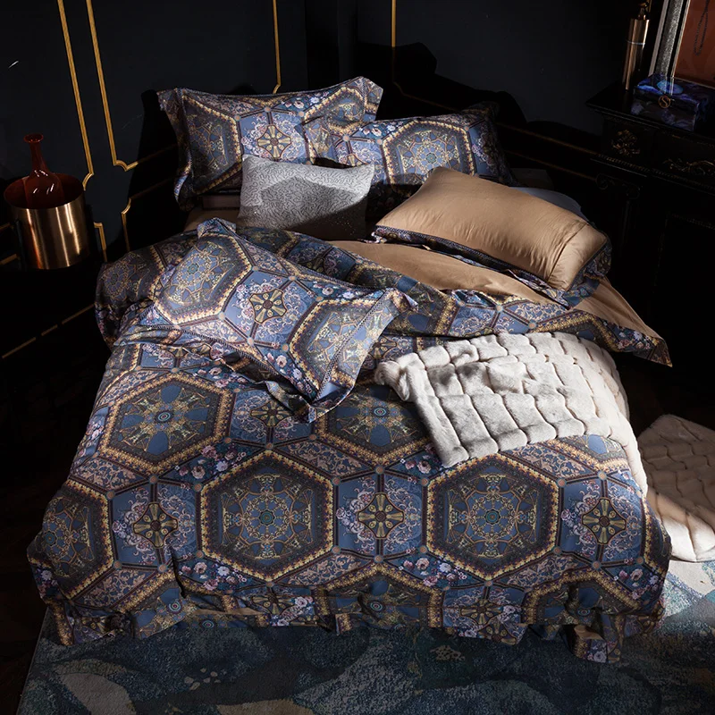 

Home Textile Autumn Winter Bohemian Duvet Cover Flat Sheet pillowcase 4pcs soft Bed Linens Bedding Set Bed Cover Set