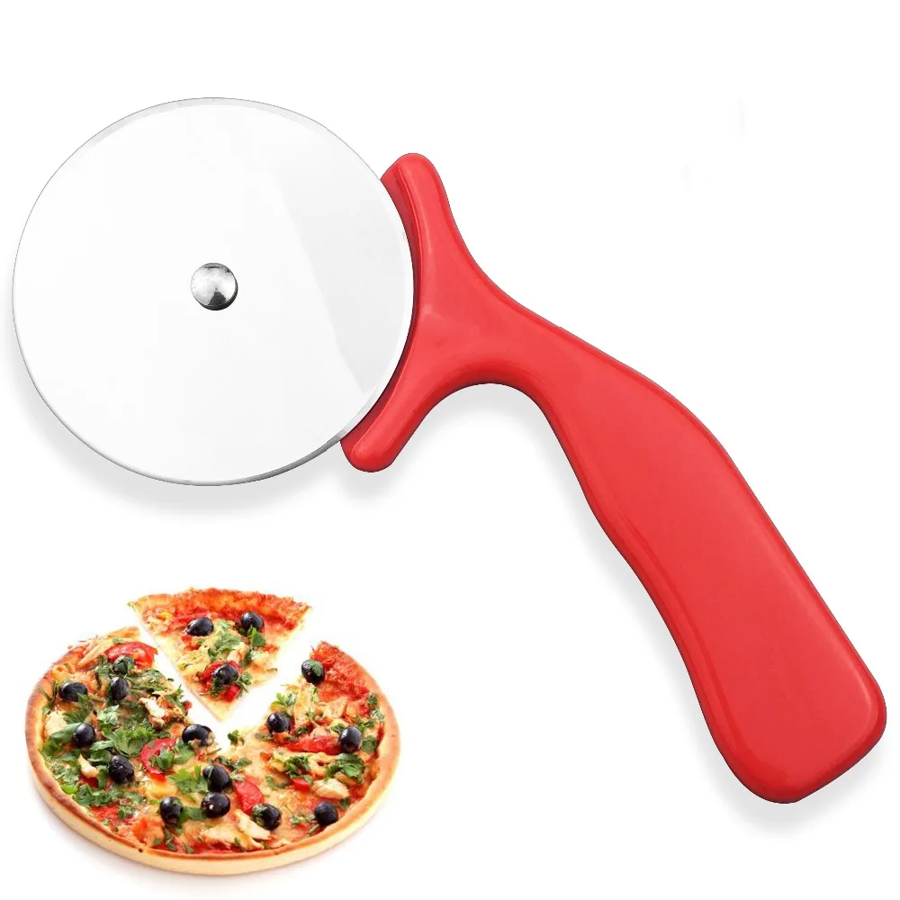 

2019 Stainless Steel Pizza Cutter Wheels Knife Cake Bread Chopper Slicer Pies Waffles Cookies Round Knife Cutter Pizza knife