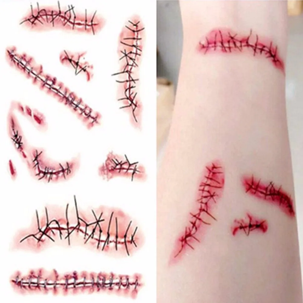 Halloween-Party-Decoration-Temporary-Tattoos-Simulation-Terror-Wound-Realistic-Blood-Injury-Scar-Fake-Tattoo-Sticker-HG0213 (1)