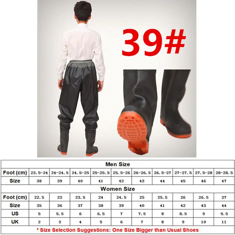 Высокие прыгающие ПВХ дышащие рыболовные болотные штаны+ обувь водонепроницаемая одежда для рыбалки тканевая дышащая одежда для рафтинга чулок рыболовные болотки - Цвет: 39