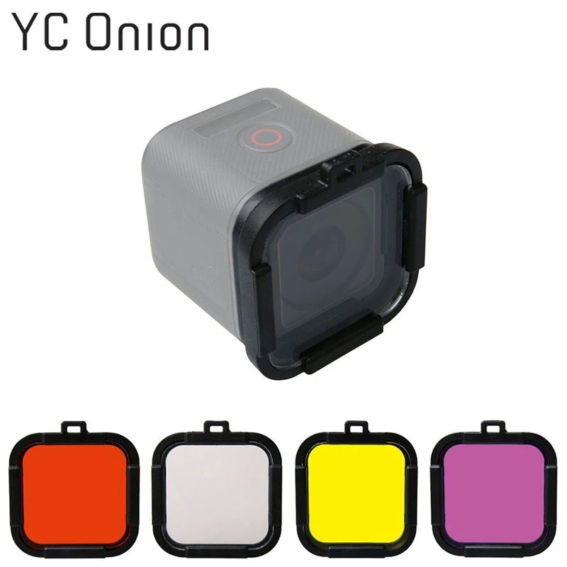 

Waterproof Dive Filter 4 Color Diving Filter Red Purple Yellow Gray Lens Cap Lens Protector for Gopro Hero 4 Session 5 Session
