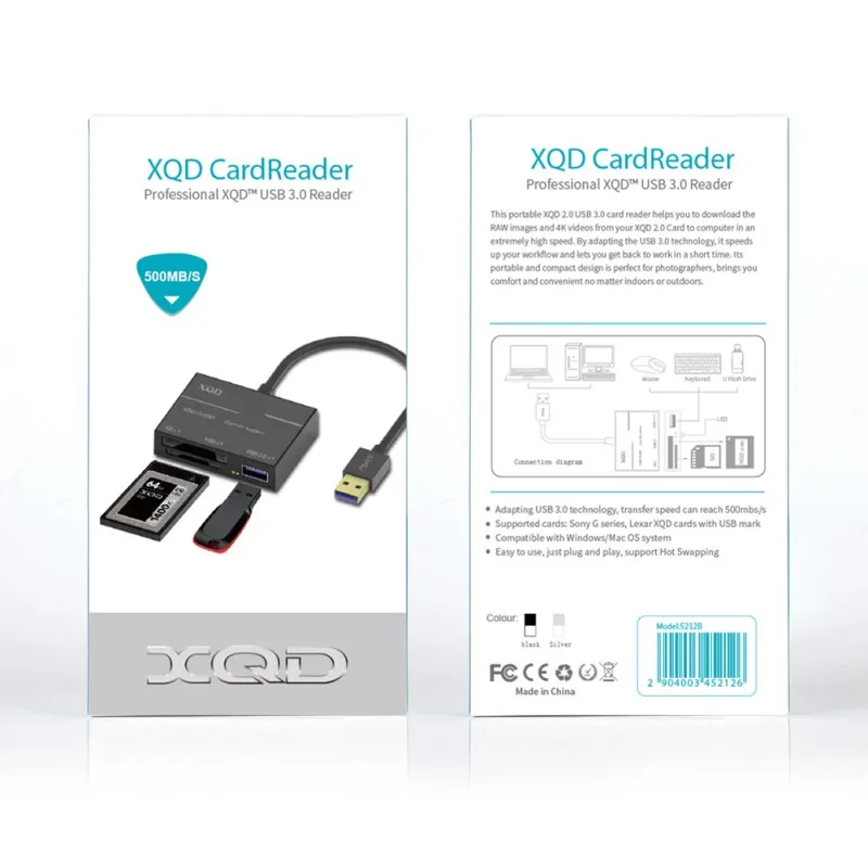 500 МБ/с./с высокоскоростной XQD 2,0 карта памяти Писатель USB3.0 XQD кардридер для sony для Lexar XQD с USB меткой