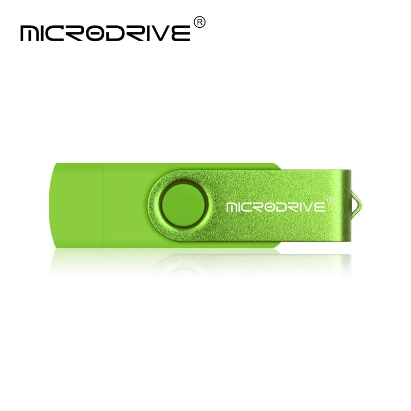 USB флеш-накопитель OTG micro usb 2,0, 8 ГБ, 16 ГБ, USB флеш-накопитель, 32 ГБ, 64 ГБ, 128 ГБ, usb флеш-накопитель, металлический u-диск для смартфона - Цвет: Зеленый