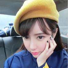 Береты однотонные новые Брендовые повседневные унисекс Мужские и женские шерстяные теплые Берет шапочка шапка французский стиль 11 цветов