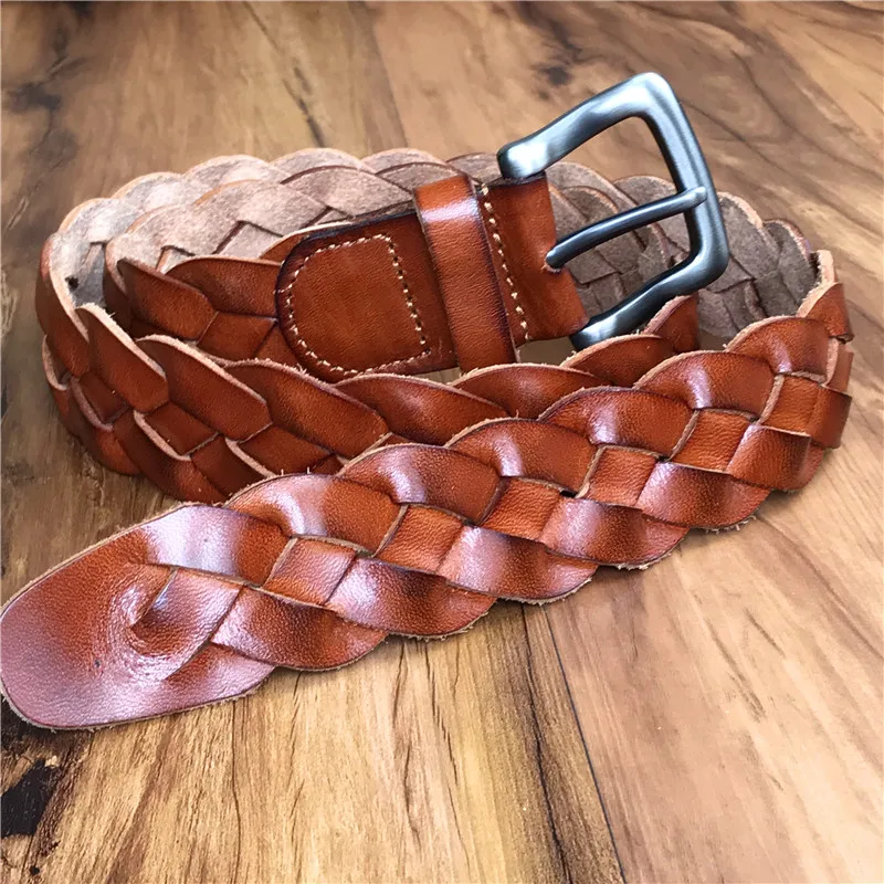 

Braided Belt Men Luxury Genuine Leather Men Belt Ceinture Homme Wide Women Belt Ceinture Femme Belts For Women Strap MBT0508