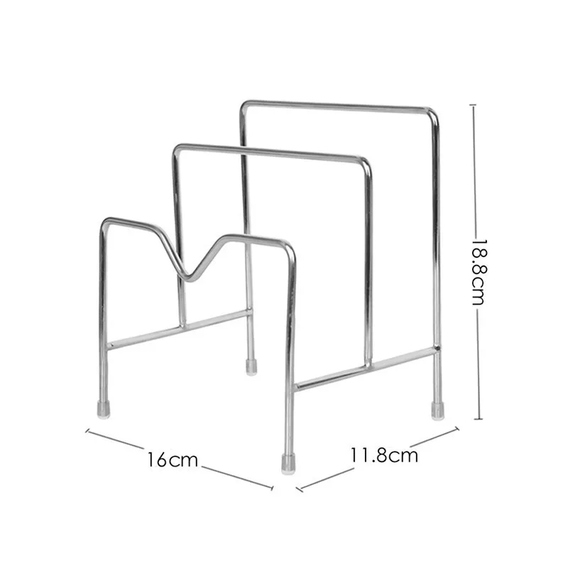 Полезная Крышка для кастрюли из нержавеющей стали, подставка для сковороды, металлический держатель для доски, кухонный Органайзер хранилище