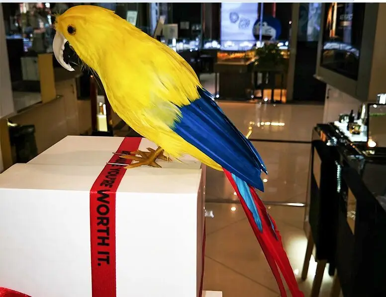 

cute simulation yellow parrot model polyethylene & furs new parrot bird doll gift about 30cm 0584