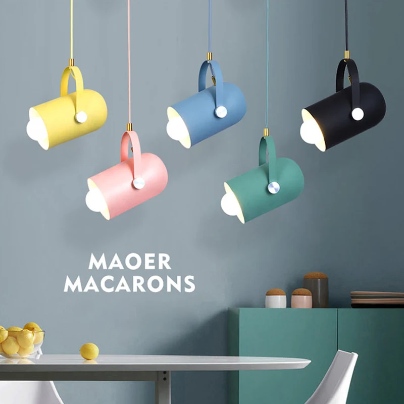 

Nordic Minimalist E27 Pendant Light Lamp Ceiling Aluminum&Metal droplight Angle adjustable Home Decoration Suspend Lamp