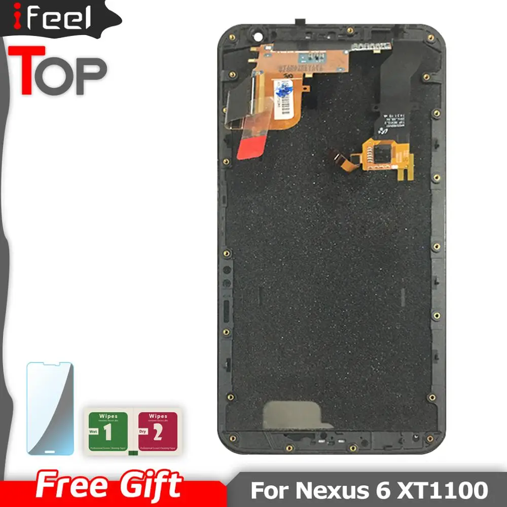 ЖК-дисплей для Motorola Moto Nexus 6 XT1100 сенсорный экран панель с рамкой дигитайзер в сборе