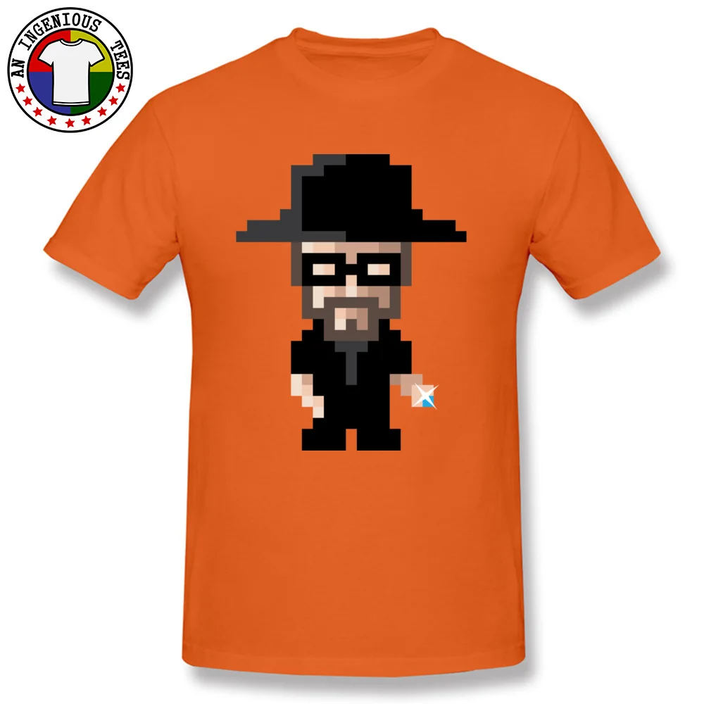 Slim Fit Men T Shirt Crewneck Short Sleeve 100% Cotton Heisenberg 1 T Shirt Leisure Tshirts Wholesale Heisenberg 1  orange