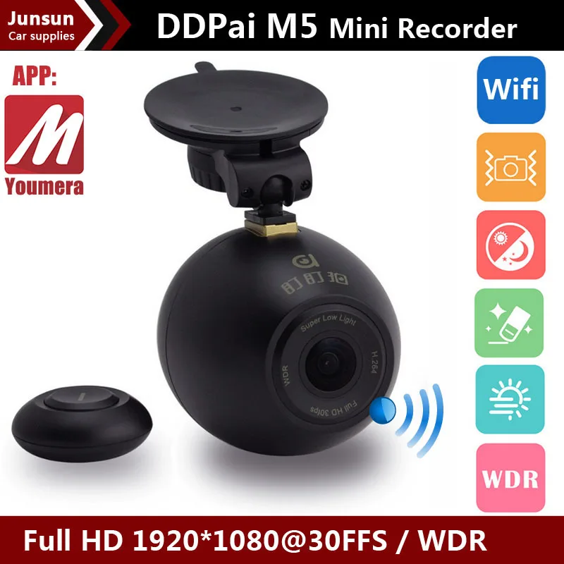 Original! Ddpai M5 Car Dvr Camera Wifi 1080p Full Hd Mini Recorder Remote Capture Wireless