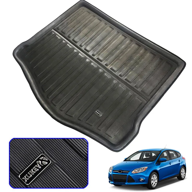 

For Ford Focus Mk3 Hatchback Hatch Rear Trunk Boot MatLiner Cargo Tray Floor Carpet Protector 2012 2013 2014 2015 2016 2017 2018