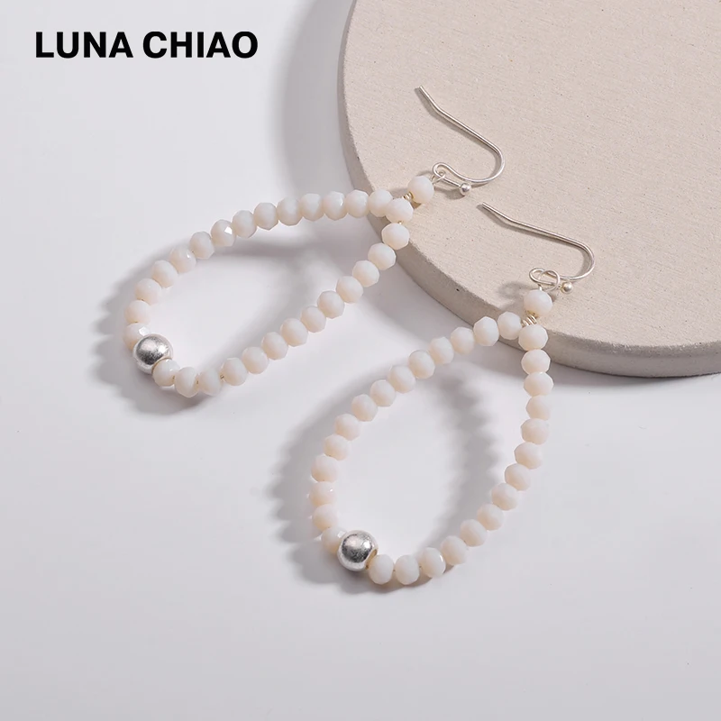 

LUNA CHIAO Fashion Lady Girl's Crystal Beaded Water Drop Earrings for Women