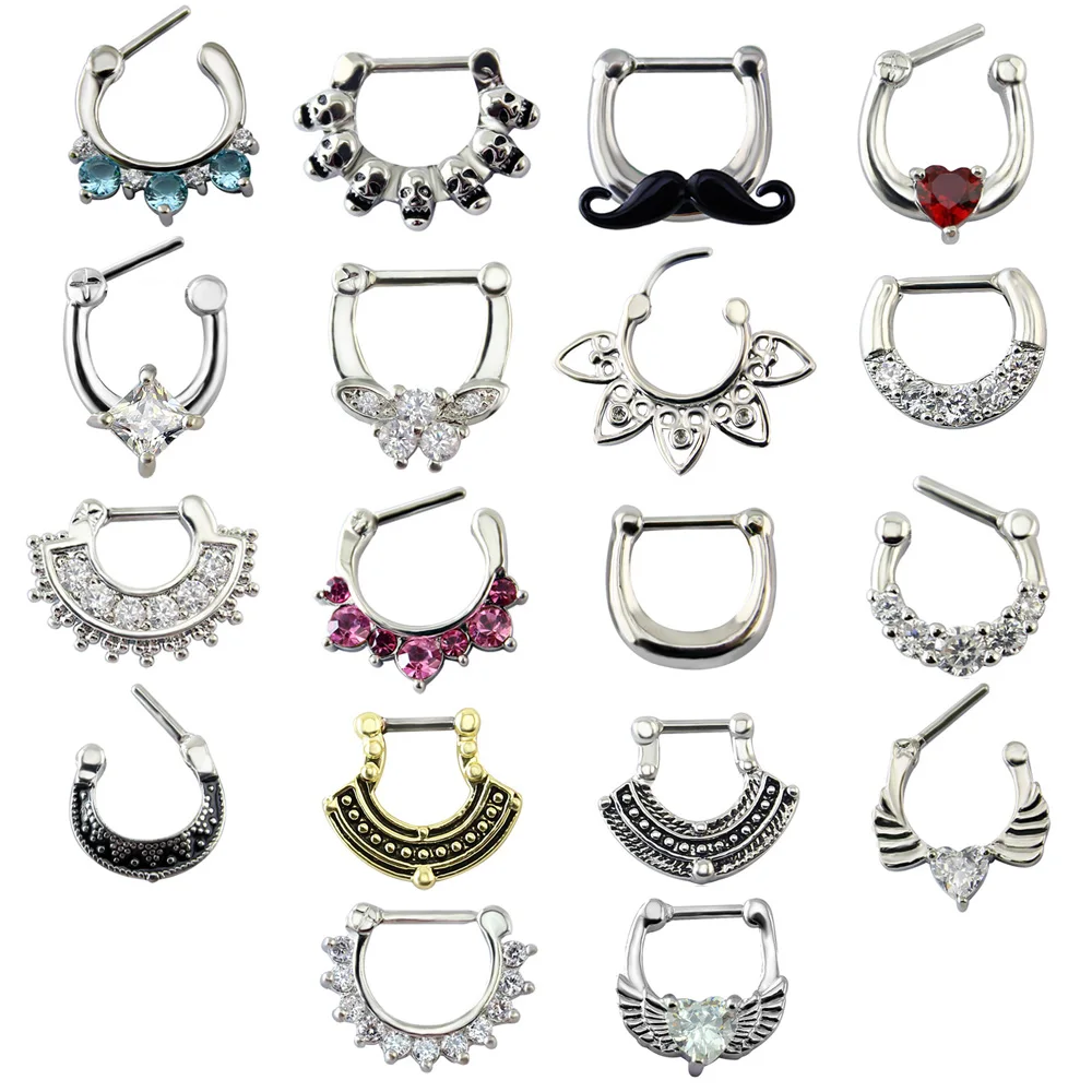 Купить прозрачные циркониевые украшения для тела модные кольца носа