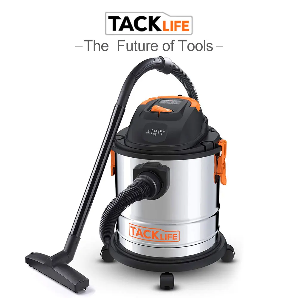 

TACKLIFE 1000W Stainless Steel Wet/Dry Vac Wet Dry Vacuum 4-Layer Filtration System Dry Wet Blow Three Functions for Cleaning