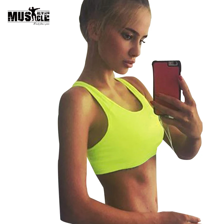 Женский спортивный костюм MUSCLE ALIVE майка топ для фитнеса без рукавов спортивная