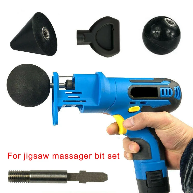 

4Pcs Percussion Massage Tips with 1pc Rod for Jigsaw Massager Adapter Attachment Worx Hot Sale