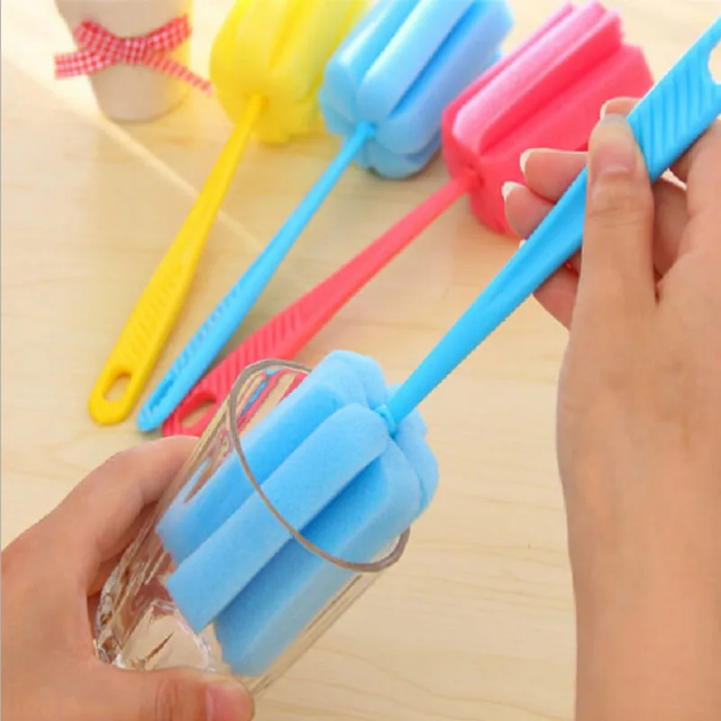 Long Handle Easy Cup Brush Sponge Cleaner Cleaning Brush Bottle Glass